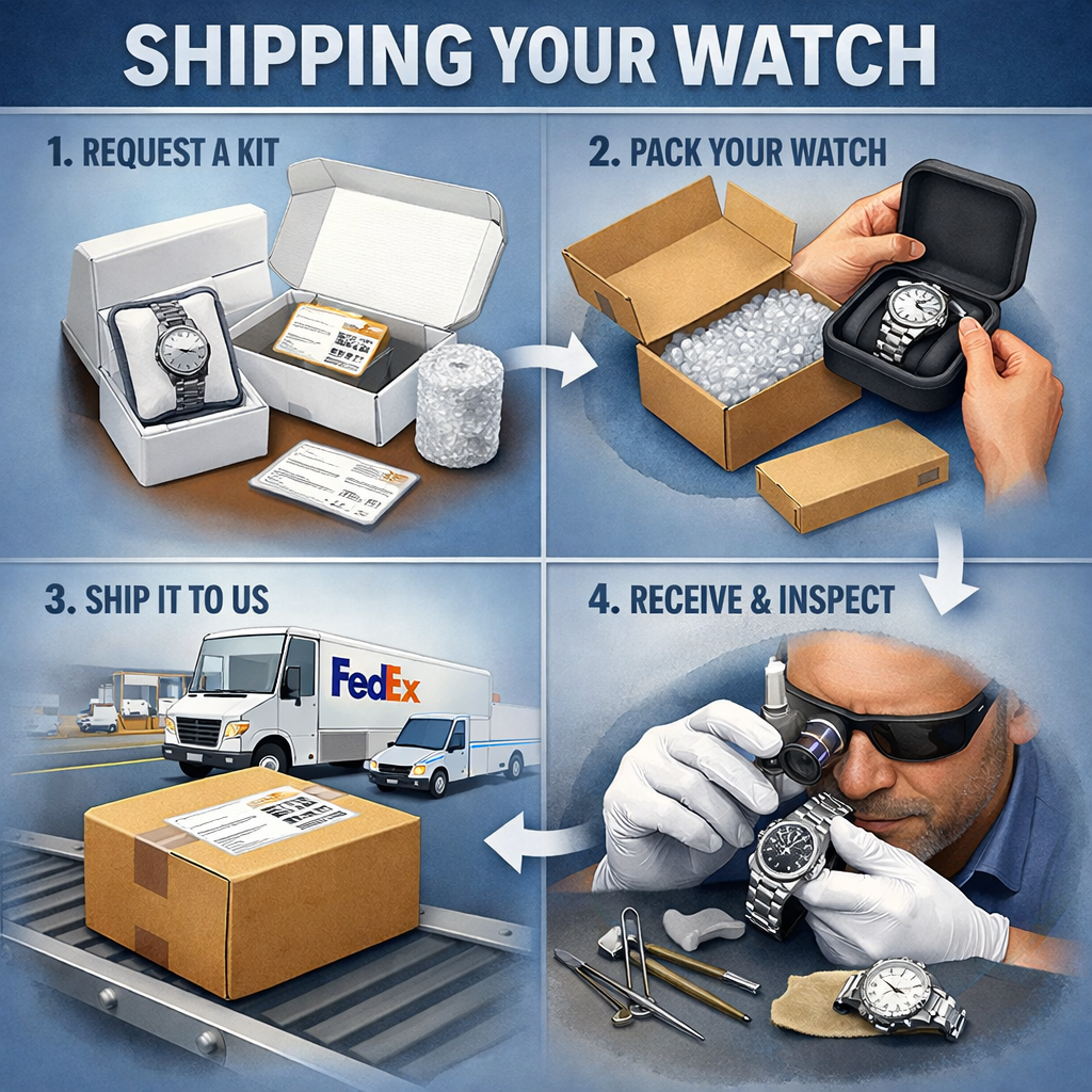 Watch packaging and shipping